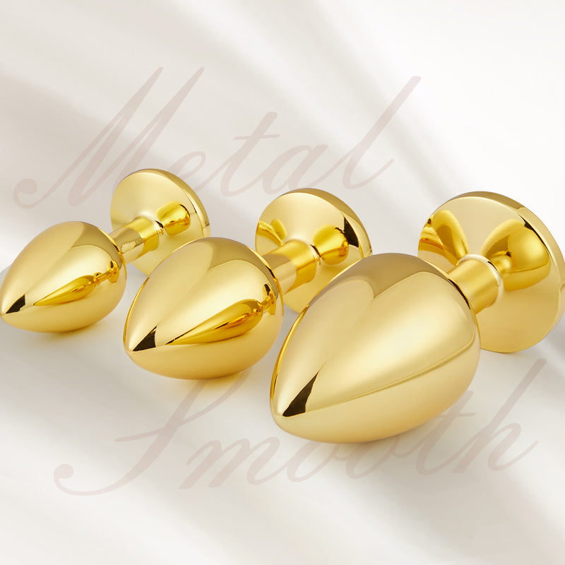 3 Pieces Gold Butt Plug